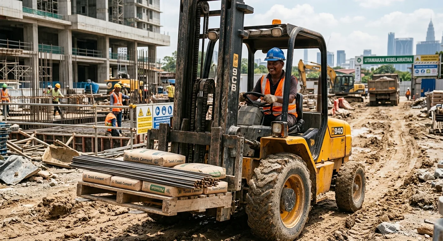 Sewa forklift untuk Tapak Binaan